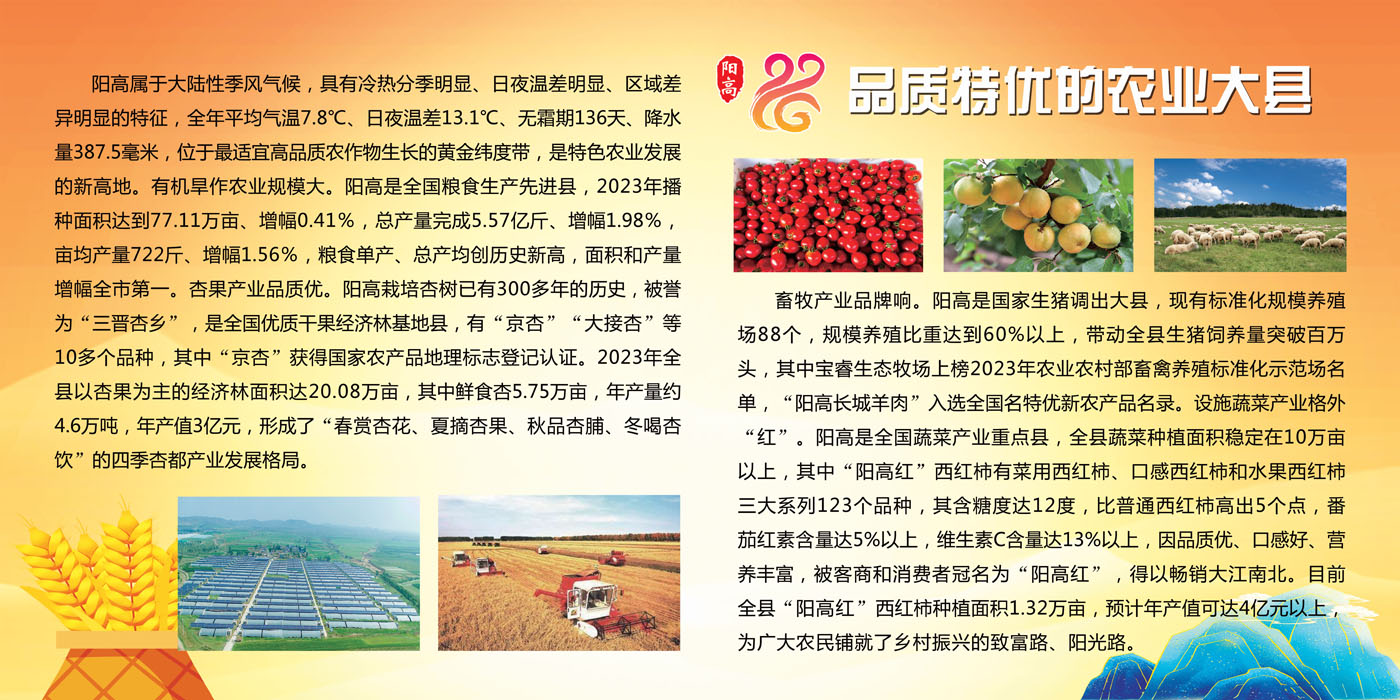 品質特優的農業大縣